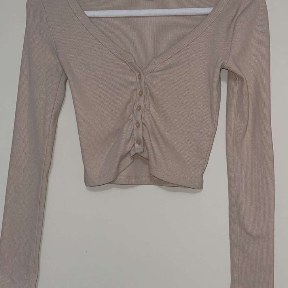 Ruched Button-Up Top